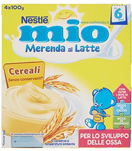 Mitac Merenda al Latte Cereali, da 6 Mesi 3 confezioni da 4 Vasetti di plastica da 100 g [12 vasetti, 1200 g]