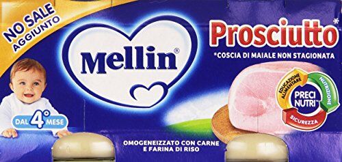 Mellin Omogeneizzato, Prosciutto 12 confezioni da 2 pezzi da 80 g [24 pezzi, 1920 g]