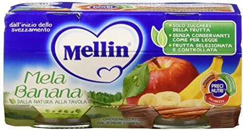 Mellin Omogeneiz.Mela/Banana 12 confezioni da 2 pezzi da 100 g [24 pezzi, 2400 g]