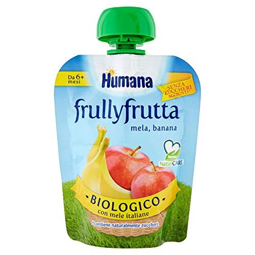 Humana Frullyfrutta Mela Pera Fragola 6 Pezzi da 90 gr, Totale: 540 gr