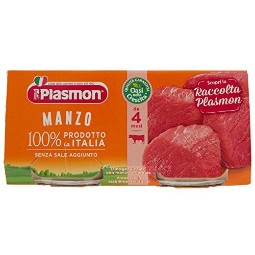 Plasmon Alimento per l'Infanzia, Omogeneizzato con Manzo e Cereale 160 gr