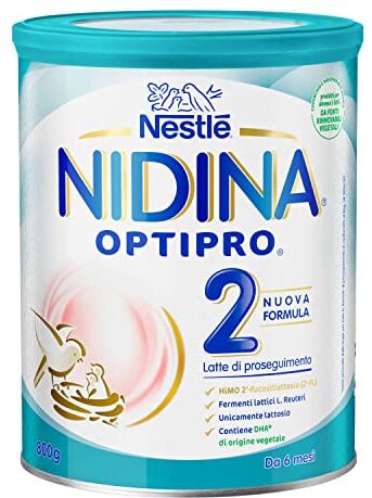 NIDINA NESTLÉ  Optipro 2 Latte di proseguimento polvere da 6 mesi, Latta 800 g