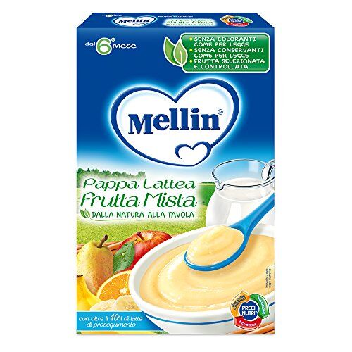 Mellin Pappa Lattea per Bambini Gusto Frutta, 6+ Mesi 250 gr
