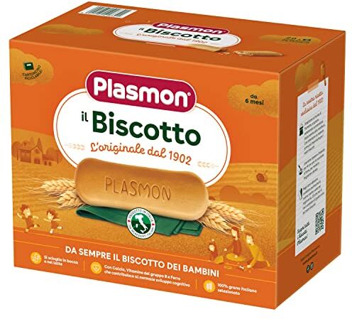 Plasmon il Biscotto 1200g 4 Box 100% grano italiano selezionato, si scioglie in bocca e nel latte