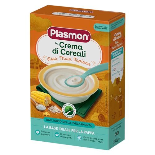 Plasmon Crema di Cereali Riso, Mais e Tapiocca 230g Con Ingredienti selezionati, La base ideale per la pappa