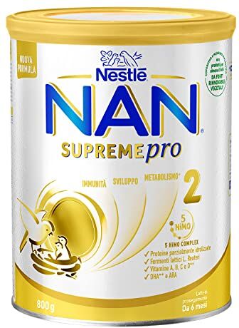 NESTLE NAN NESTLÉ NAN SUPREMEpro 2 Latte di Proseguimento in polvere da 6 mesi, Latta 800 g