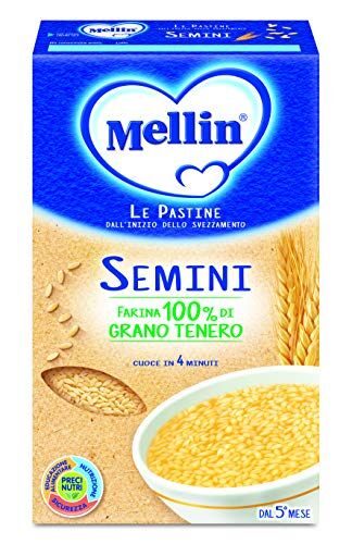 Mellin Pastina Semini, con Farina di Grano Tenero, 12 Confezioni da 500 gr