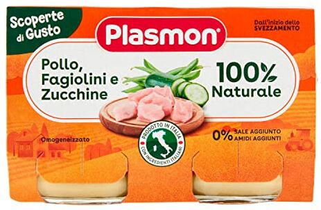 Plasmon Omogeneizzato Pollo Fagiolini Zucchine G60x2, 120g