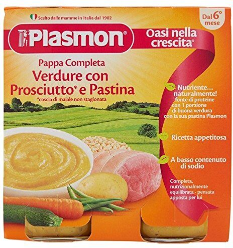 Plasmon Pappa Verdure Pastina e Prosciutto 2x190g