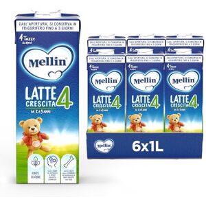 Mellin 4 Latte di Crescita Liquido per Bambini dal 2° anno compiuto al 3° anno, Pronto all'uso Formato Convenienza da 6 litri (6x1L) Mellin 4 Latte di Crescita Liquido per Bambini dal 2° anno compiuto al 3° anno, Pronto all'uso Formato Convenienza da 6 litri (6x1L)