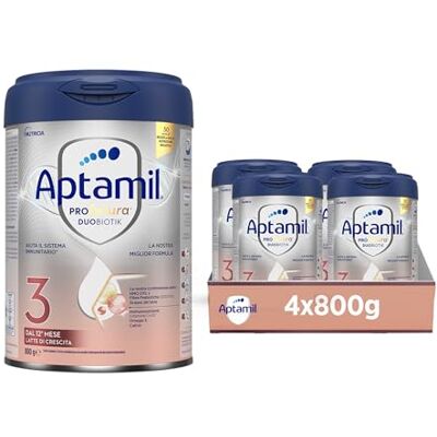 Aptamil PROFUTURA Duobiotik 3 Latte di Crescita in Polvere per bambini dal 12° mese 3200 grammi (4 confezioni da 800g) Aptamil PROFUTURA Duobiotik 3 Latte di Crescita in Polvere per bambini dal 12° mese 3200 grammi (4 confezioni da 800g)