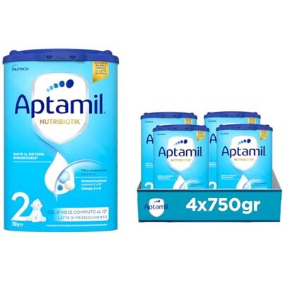 Aptamil 2 Latte di Proseguimento in Polvere per Neonati dal 6° mese compiuto al 12° 4 Confezioni da 750 g Aptamil 2 Latte di Proseguimento in Polvere per Neonati dal 6° mese compiuto al 12° 4 Confezioni da 750 g