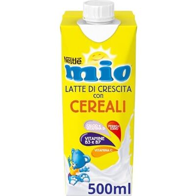 Nestlé MIO Latte di Crescita con Cereali Liquido, 12 Brick da 500ml (6L) Nestlé MIO Latte di Crescita con Cereali Liquido, 12 Brick da 500ml (6L)