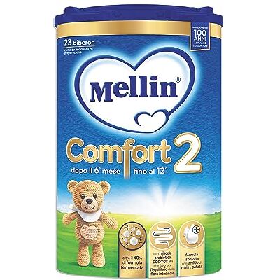 Mellin Comfort 2, Latte di Proseguimento in Polvere per Lattanti dal 6° mese al 12° mese compiuto, Confezione da 800g Mellin Comfort 2, Latte di Proseguimento in Polvere per Lattanti dal 6° mese al 12° mese compiuto, Confezione da 800g