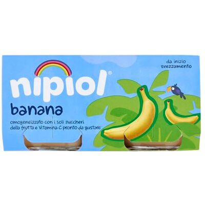 Nipiol Omogeneizzato Frutta, Banana e Mela 2x80g (12 Confezioni) Nipiol Omogeneizzato Frutta, Banana e Mela 2x80g (12 Confezioni)