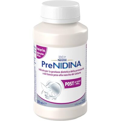 NIDINA Pre Post Liquido Alimento a Fini Medici Speciali 12 flaconi 200ml Alimento per la gestione dietetica della prematurità o del basso peso alla nascita del lattante (>1800g). 12 flaconi da 200ml NIDINA Pre Post Liquido Alimento a Fini Medici Speciali 12 flaconi 200ml Alimento per la gestione dietetica della prematurità o del basso peso alla nascita del lattante (>1800g). 12 flaconi da 200ml