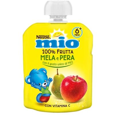Nestlé MIO Merenda 100% Frutta Pera e Mela da spremere, 16 Pouch da 90ml (1,44L) Nestlé MIO Merenda 100% Frutta Pera e Mela da spremere, 16 Pouch da 90ml (1,44L)
