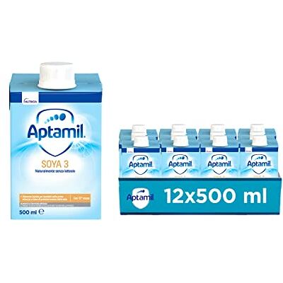 Aptamil Soya 3 Alimento Liquido Senza Lattosio, Completamente Vegetale per Bambini dall'anno di età a Base di Proteine isolate di Soia Formato da 6 litri (12 bottiglie da 500 ml) Aptamil Soya 3 Alimento Liquido Senza Lattosio, Completamente Vegetale per Bambini dall'anno di età a Base di Proteine isolate di Soia Formato da 6 litri (12 bottiglie da 500 ml)