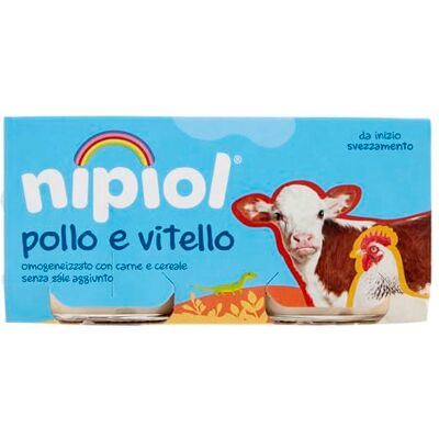 Nipiol Omogeneizzato Vitello Pollo 2x80g (12 Confezioni) Nipiol Omogeneizzato Vitello Pollo 2x80g (12 Confezioni)