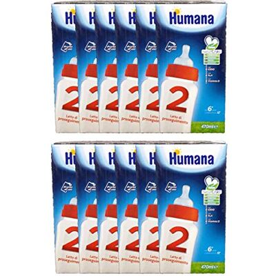Humana 2 latte liquido di proseguimento 12 brick da 470 ml Humana 2 latte liquido di proseguimento 12 brick da 470 ml