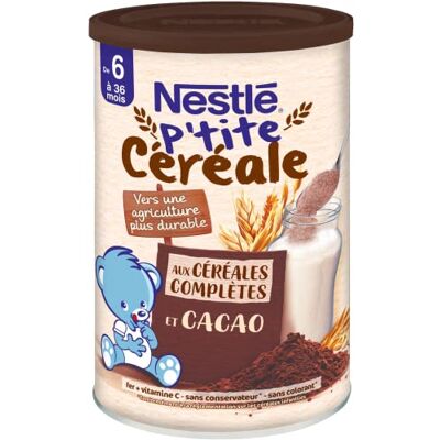 Nestlé Bébé P'tite cereali, completamente essiccati, cacao dai 6 mesi scatola da 415 g Nestlé Bébé P'tite cereali, completamente essiccati, cacao dai 6 mesi scatola da 415 g