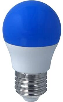 LEDLUX Lampadina Led E27 Colorato, 4W=35W 220V, Forma Globo Ø45mm, Per Decorazione Feste (1, Blu)