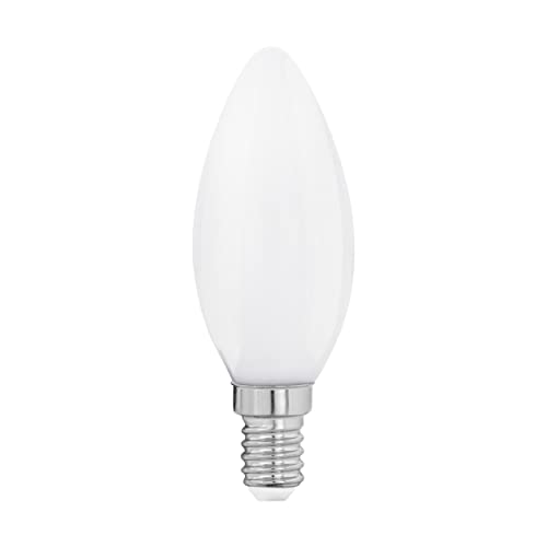Eglo E14 LED, lampadina classica a forma di candela, 4 Watt (equivalente a 40 Watt), 470 lumen, luce bianco caldo, 2700k, lampadina C35, Ø 3,5 cm