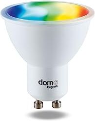 Beghelli Lampadina LED Smart SPOT GU10 RGB-CCT WiFi Compatibile con Alexa, App Dom-e, Regolabile Intensità, Colori, Luce Calda e Fredda, Controllo Vocale, Domotica Facile, 1 Unità, Bianco