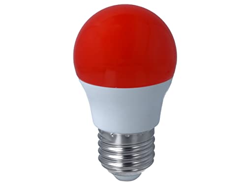 LEDLUX Lampadina Led E27 Colorato, 4W=35W 220V, Forma Globo Ø45mm, Per Decorazione Feste (1, Rosso)