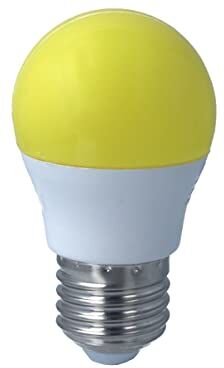 LEDLUX Lampadina Led E27 Colorato, 4W=35W 220V, Forma Globo Ø45mm, Per Decorazione Feste (1, Giallo)