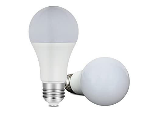 LEDLUX Lampadina Led E27 con Sensore Crepuscolare, 220V 9W 810 Lumen, E27 Day Night Sensor (2, Bianco Freddo 6500K)