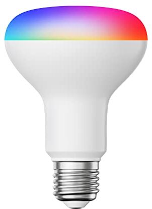 ledscom.de Lampadina LED RGB E27, R80, bianco caldo bianco freddo (2700-6300 K), 9,9 W, 950lm, Smart Home, WLAN, Alexa, opaco, LED, lampadina, attacco E27, lampada a risparmio energetico, faretto,