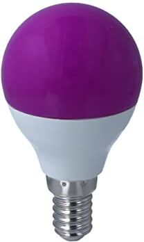 LEDLUX Lampadina Led E14 Colorato, 4W=35W 220V, Forma Globo G45, Per Decorazione Feste (1, Viola)