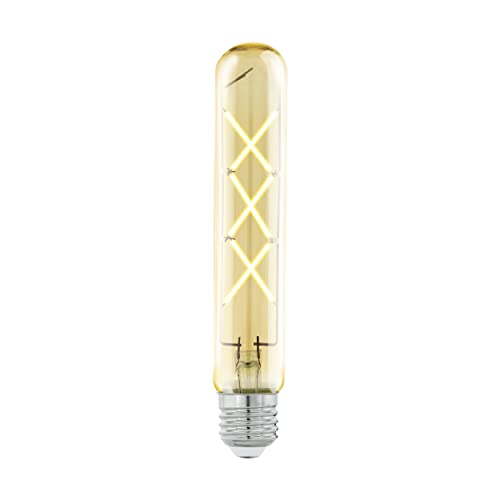 Eglo E27 LED, lampadina a forma di bastone, illuminazione retrò color ambra, 4 Watt (equivalente a 32 Watt), 350 lumen, luce bianco caldo, 2200k, lampadina Edison T30, Ø 3 cm