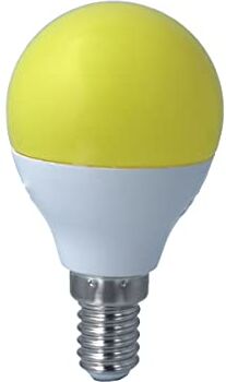 LEDLUX Lampadina Led E14 Colorato, 4W=35W 220V, Forma Globo G45, Per Decorazione Feste (1, Giallo)