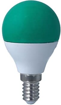 LEDLUX Lampadina Led E14 Colorato, 4W=35W 220V, Forma Globo G45, Per Decorazione Feste (1, Verde)