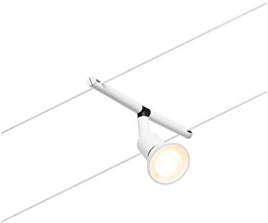 Paulmann CorDuo, punto luce per sistema di cavi per faretti, , Salt, massima CC 10 Watt, cavi estensibili, bianco opaco, in plastica, GU 5,3, senza lampadine