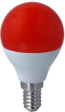 LEDLUX Lampadina Led E14 Colorato, 4W=35W 220V, Forma Globo G45, Per Decorazione Feste (1, Rosso)