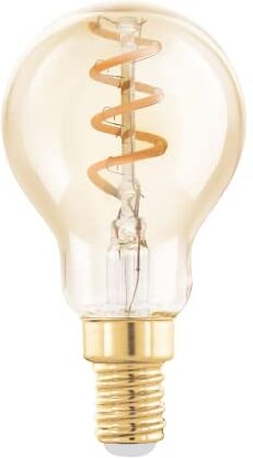 Eglo E14 LED dimmerabile, lampadina a spirale, illuminazione retrò a vintage color ambra, 4 Watt (equivalente a 15 Watt), 145 lumen, bianco caldo, 2000k, lampadina Edison P45, Ø 4,5 cm