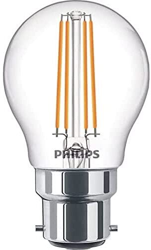 Philips Lampadina LED Sfera Filamento, Equivalente a 40W, Attacco B22, Luce Bianca Calda, non Dimmerabile