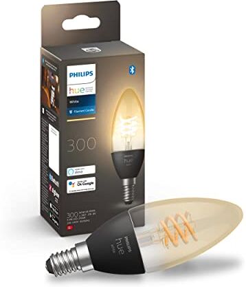 Philips White Lampadina Smart LED Smart, Bluetooh, E14, 4.5W, Dimmerabile, Luce Bianca Calda, Nero