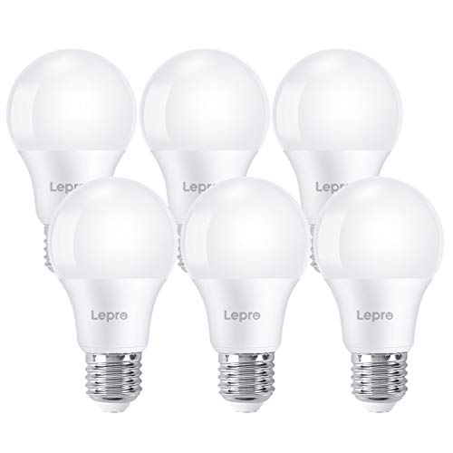 Lepro Lampadina LED E27, Lampada LED 7.5W Equivalenti a 60W, Luce Bianca Fredda 6500K 750 lumen, Angolo di Raggio 200°, Nessuno Sfarfallio Pacco da 6 Pezzi