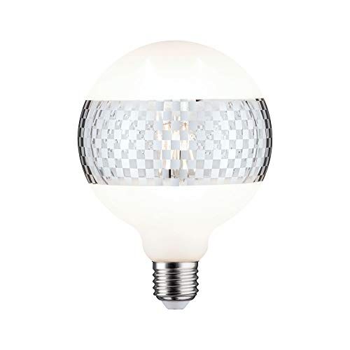 Paulmann Lampadina LED G125 Globe lampadina dimmerabile da 4,5 Watt cerchio a specchio argentato luce efficiente vetro luce oro 2600 K E27