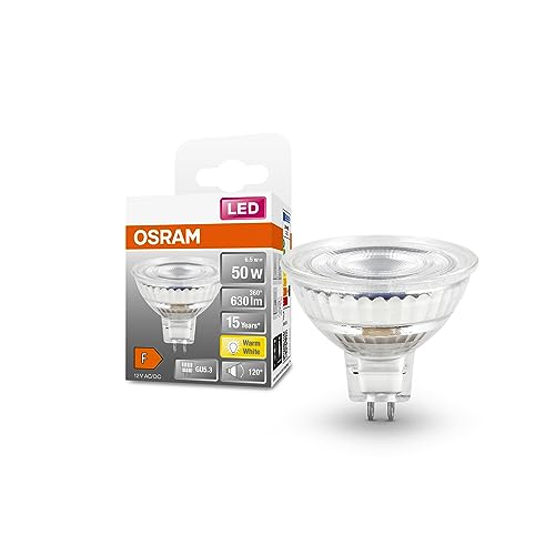 OSRAM Lampada LED LED SPOT MR16 GL 50 con riflettore, a bassa tensione, attacco retrofit GU5.3, 6.5W, 630lm, 2700K, luce bianca calda, basso consumo energetico, lunga durata, luce immediata