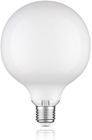 ledscom.de Lampadina LED E27, G125, bianco caldo (2700 K), 6,2 W, 845lm, vetro smerigliato extra opaco, filamento, lampadina, filamento, vetro, LED, lampadina, base E27, lampadina a risparmio