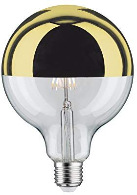 Paulmann Lampadina LED filamento G125 6,5 Watt lampadina testina a specchio oro 2700 K bianco caldo dimmerabile E27