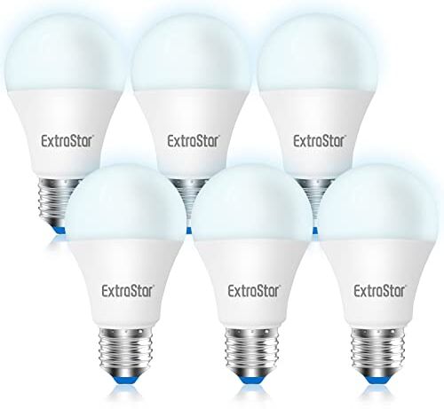 EXTRASTAR Lampadina LED E27, 10W (equivalenti a 80W), 6500K 800 lumen,luce bianca fredda Pacco da 6