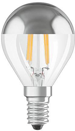 OSRAM LED Retrofit CLASSIC P Mirror Lampadina LED, Attacco: E27, Bianca Calda, 2700 K, 2.50 W, Equivalenti a 25 W, LED Retrofit CLASSIC A, Chiaro, Taglia Unica