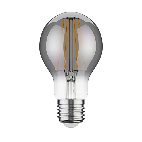 ledscom.de Lampadina LED E27, A60, bianco extra caldo (1800 K), 7,5 W, 370lm, vetro fumé, lampadina, base E27, lampada a risparmio energetico, LED-Classic, Lampadina, Edison, Smoke, Retro, Vintage,