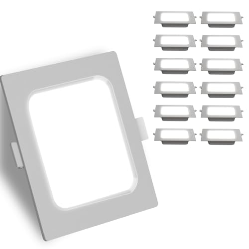 Aigostar Downlight Da Incasso a LED,6W Equivalente a 49W,6500K Cool White Light,Bianco,Faretti LED,LED Porthole,Ф95-100mm,Confezione da 12